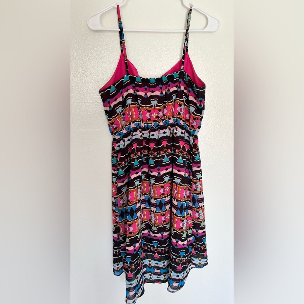 Nicole by Nicole Miller Hi-Low Multicolor Lined Summer Dress Size 10 - Picture 2 of 5